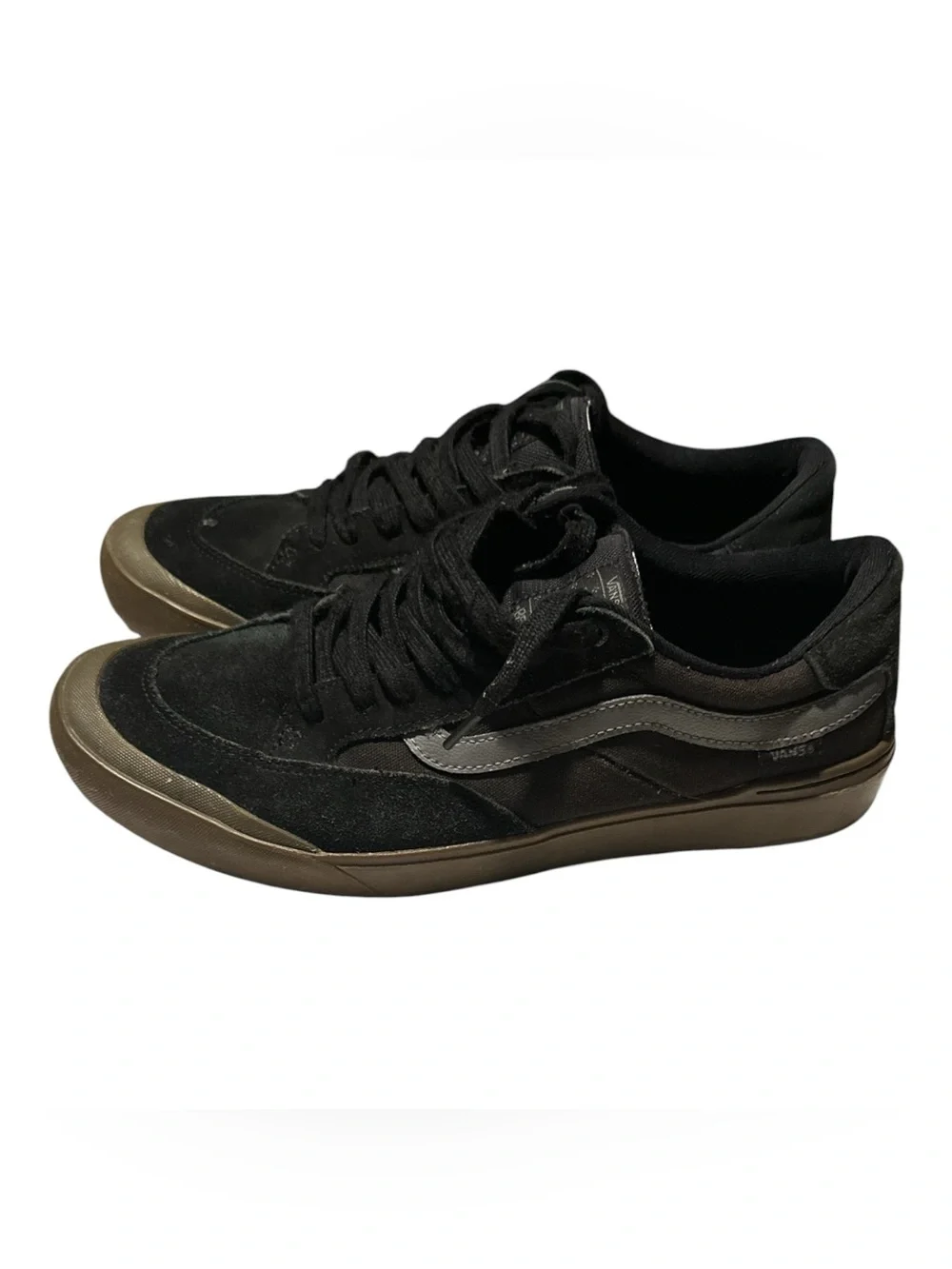 Vans Men's Black Suede & Canvas Low-Top Sneakers size 11.5